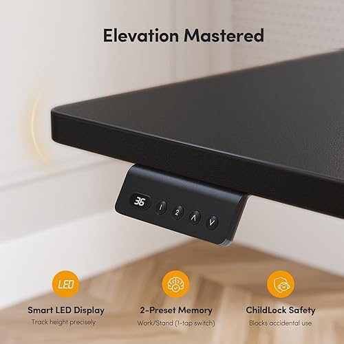 Miniatura 70 de Cubiker Escritorio de pie en forma de L – Escritorio eléctrico de altura ajustable de 63 x 55 pulgadas, mesa ergonómica para sentarse de pie con 3