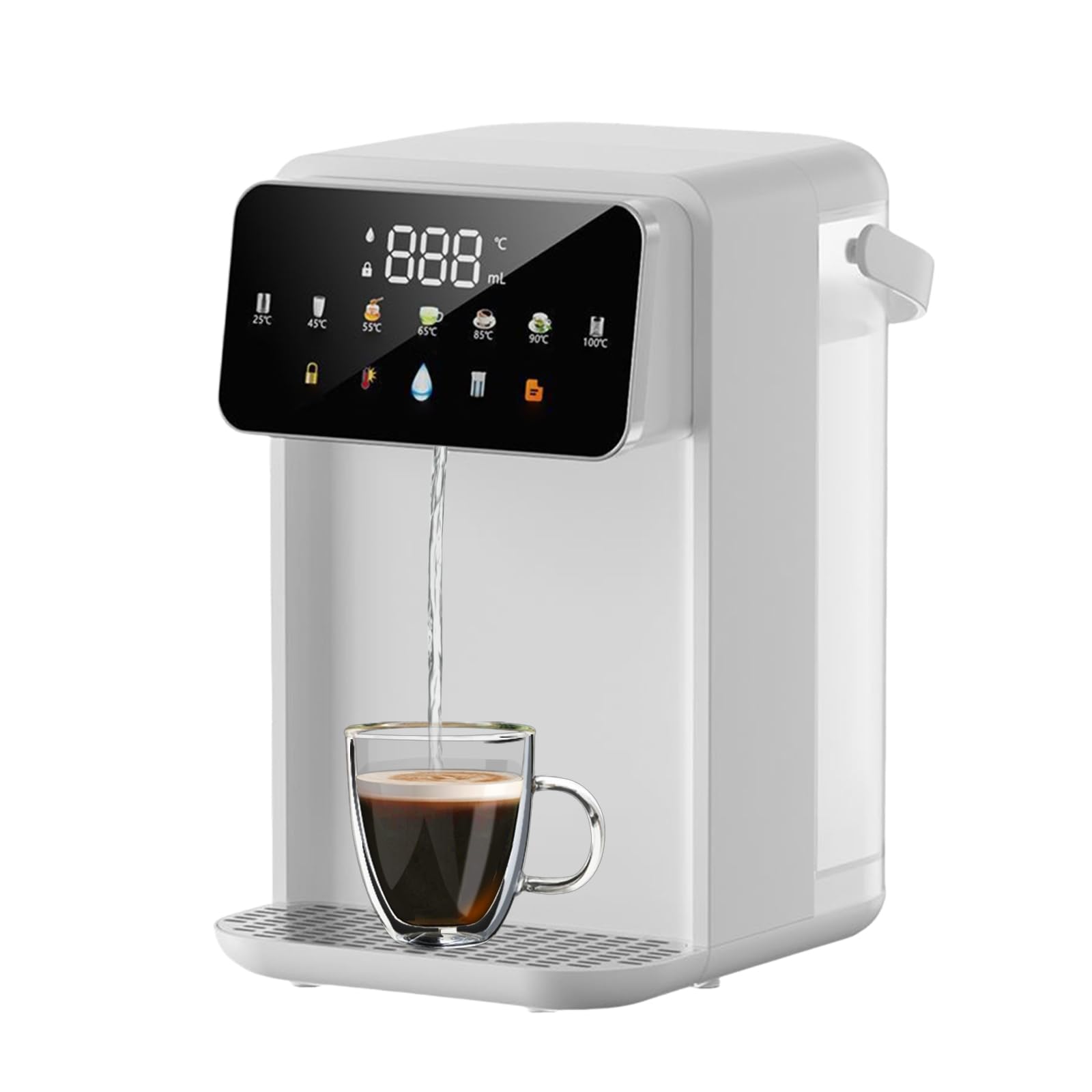 iFCOW Dispenser di Acqua Calda, 3 Secondi, scaldabagno istantaneo 7 Livelli di Temperatura 8 uscite d'Acqua con Serbatoio dell'Acqua da 3,5 l Volume Regolabile per Cucina e Ufficio Funzione