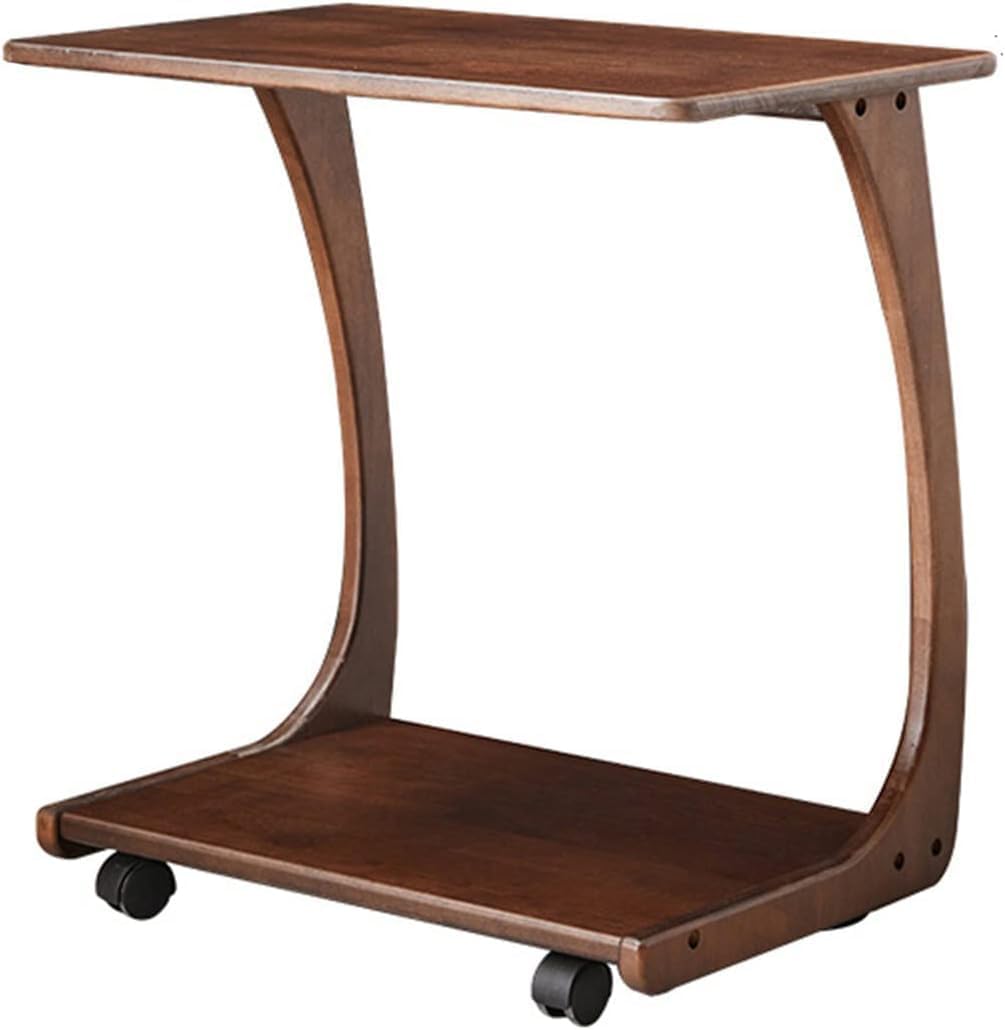 Aimery Office End Table Mobile Sofa Side Table, C-Shape End Table with 2 Tier Storage Shelves, for Laptop Coffee Snack, Table Movable Workstation (Color : A, Size : 60 * 40 * 63cm)