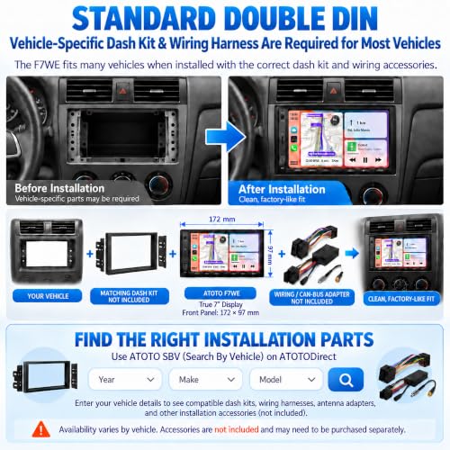 ATOTO F7WE 7-Inch Double DIN Car Stereo With Wireless CarPlay and Android Auto - Image 6