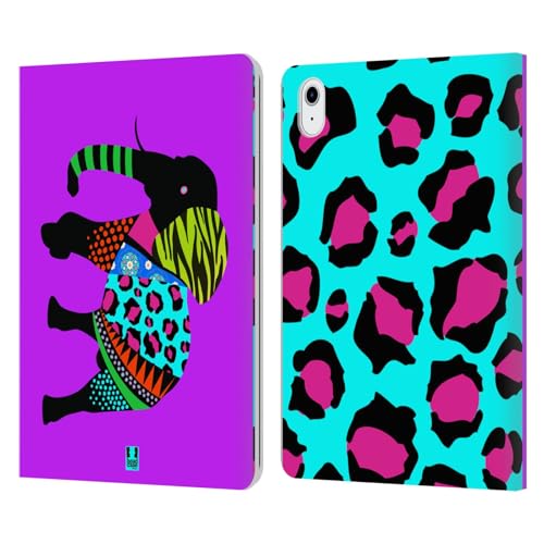 Étui portefeuille éléphant coloré en cuir synthétique pour tablette iPad Air 11
