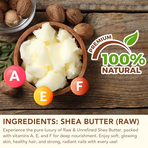 Sheabutter Bio Unraffiniert Kaltgepresst (120ml) 100% Rein & Natürlich, Pur Vegane Herstellung Premium Shea Butter,Natural glatte Shea-Nuss-Lippenbalsam,Parfümfrei Körperbutter für alle Hauttypen