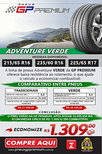 Pneu 235/60 R16 GP PREMIUM Adventure VERDE, 1ª LINHA remold