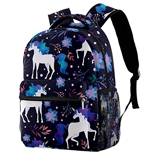Sac à dos d'école licorne et étoile multicolore pour homme et femme
