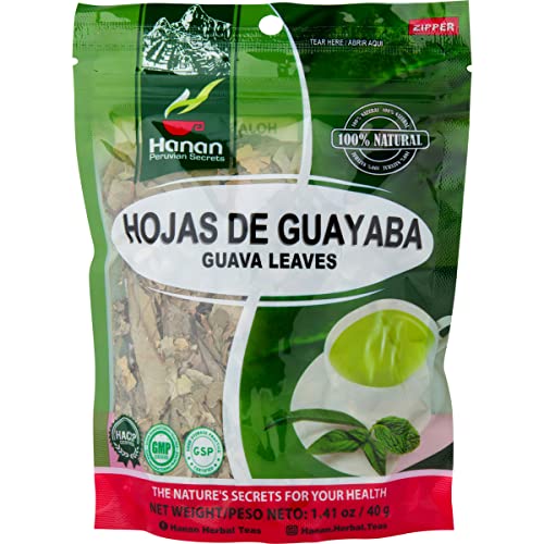 Hanan Guava Leaves 1.4Oz (Hojas De Guayaba 40G) Loose Leaf Herbal Tea From Peru - All-Natural, Dried Leaves From Psidium Guajava Plant Aka Goyave, Goiaba, Guaven #TOP5