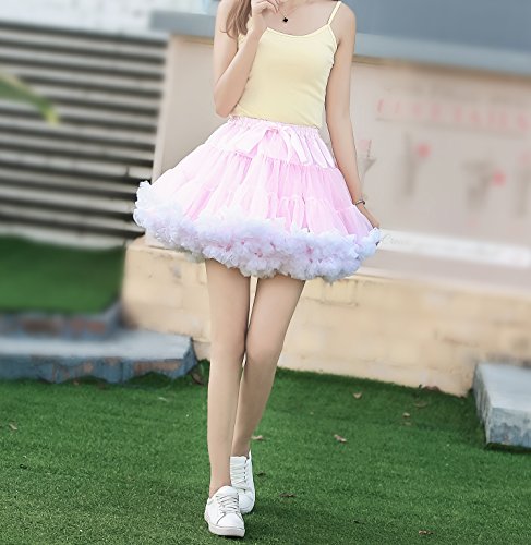 image for FOLOBE Adult Luxurious Soft Chiffon Petticoat Tulle Tutu Skirt Women's