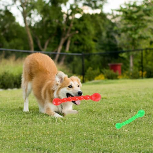 YINZZTRY Hundespielzeug für Zähne, 2 Pieces Gummispirale Kauknochen, Robustes Kauspielzeug für Hunde, Zahnen Kauen Spielzeug, für Zähne reinigen und Zahnfleisch massieren, 18cm+28cm