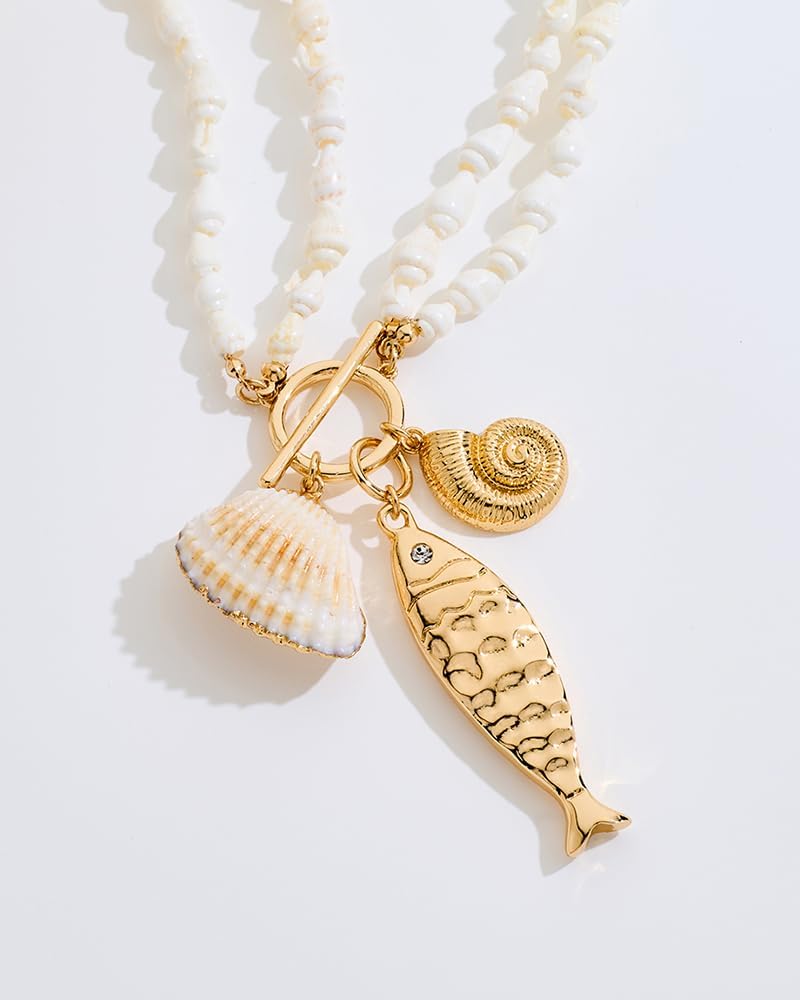 Chunky Gold Fish Pendant Necklace For Women