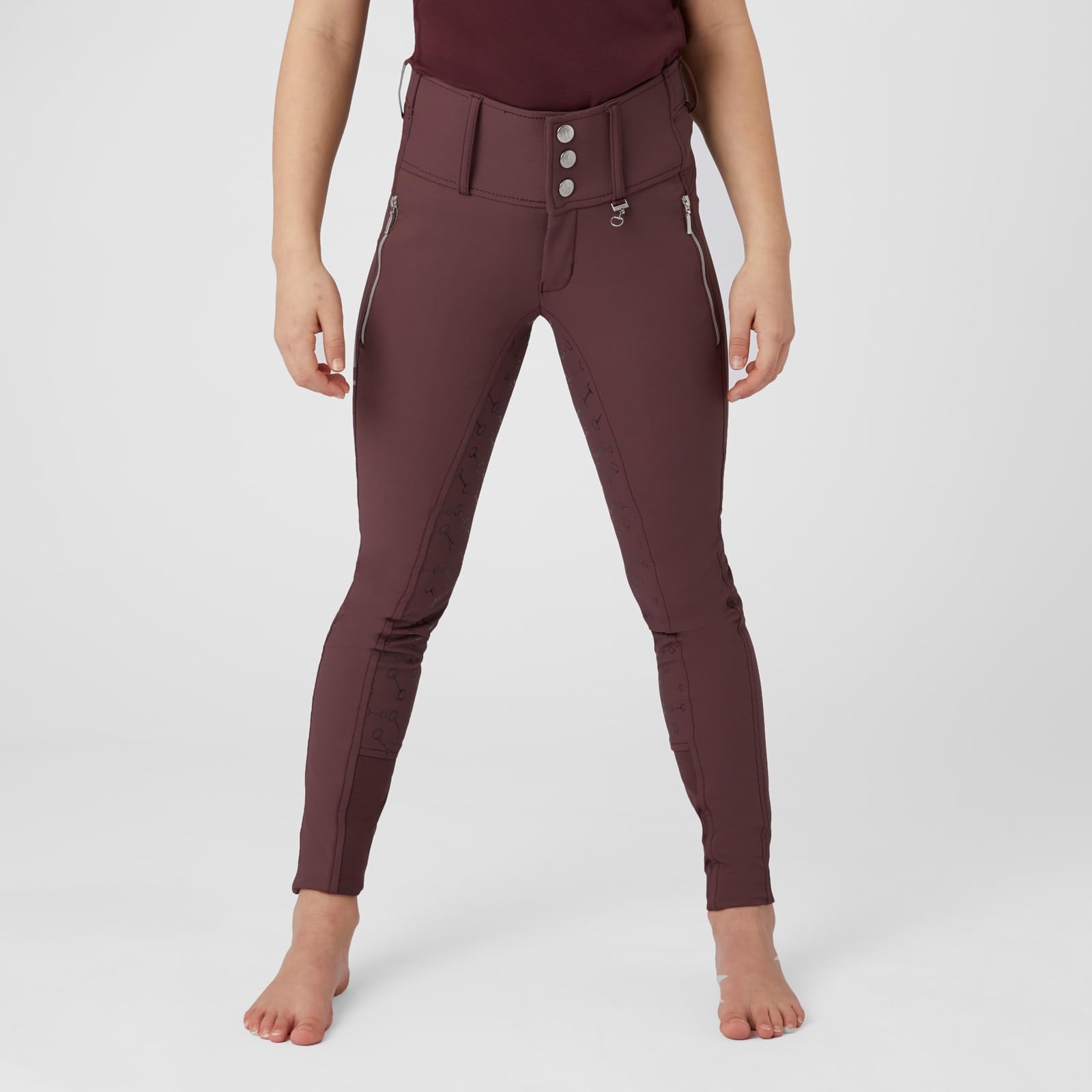 HORZE Pantalones de Montar con Asiento Completo y Cintura Alta para Niños Andrea