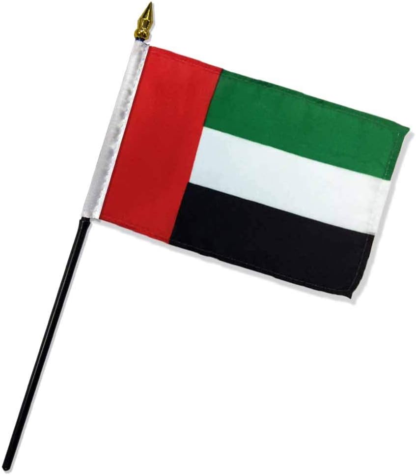 Flags Importer One Dozen 4x6 United Arab Emirates Decorative Stick Flags, Multi