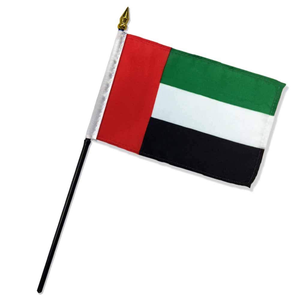 Flags Importer One Dozen 4x6 United Arab Emirates Decorative Stick Flags, Multi