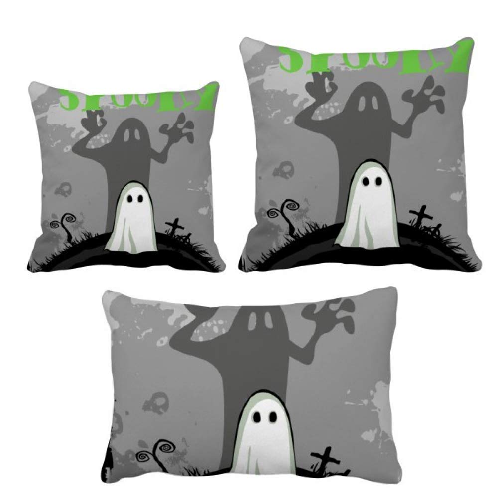 Housse de coussin Halloween fantôme DIYthinker en tissu doux pour décoration canapé