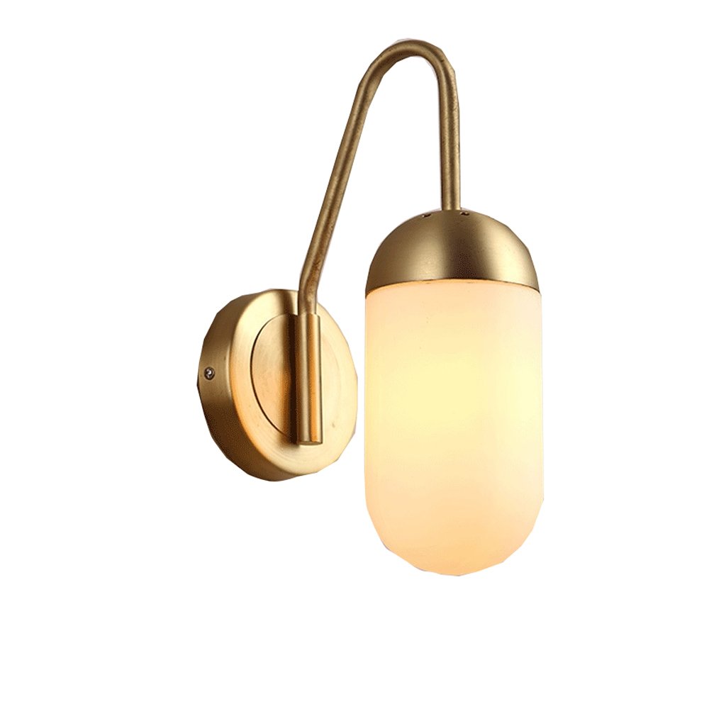 HPTHLY Wall Mounted Light Wall Light Sconces E27 Electroplated Rose Gold Finish With Glass Shade Decorated Villa Restaurant Aisle Wall Lamp Reading Light (Brass)