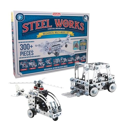 Schylling Steel Works Mechanical Multi-Model Construction Building Kit
