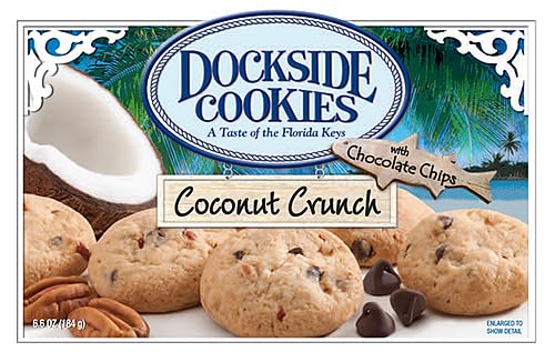 Miniatura 3 de Dockside Market Galletas crujientes de coco, totalmente naturales, salpicadas de nueces pecanas y ricas chispas de chocolate, galletas gourmet