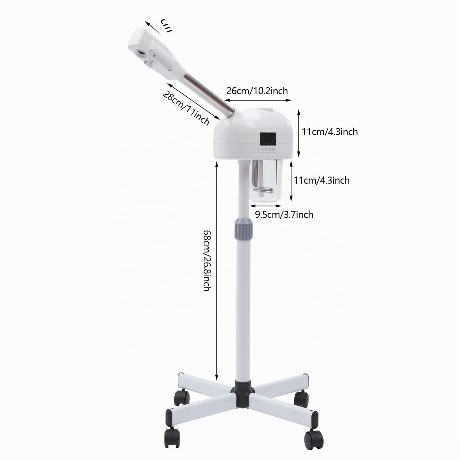 Aerosoles,Vaporizador Facial 750W,Limpiador de poros Vertical de pie,Tanque de Agua Transparente Independiente,Panel de Control LCD,Vapor Máquina Spa Humidificador Belleza Puede En Casa,Tiendas de