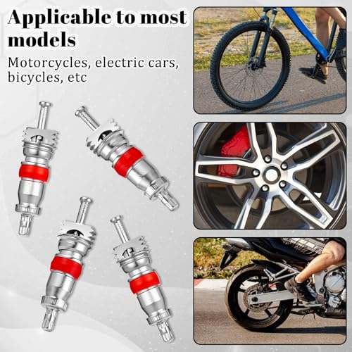 Image of 100Pcs Tyre Tire Valve Cores Replacement, Standard Valve Stem Core Part, Tire ValveStems Standard ValveCore, Universal for Most Models of Cars, Trucks, Motorcycles and Bicycles