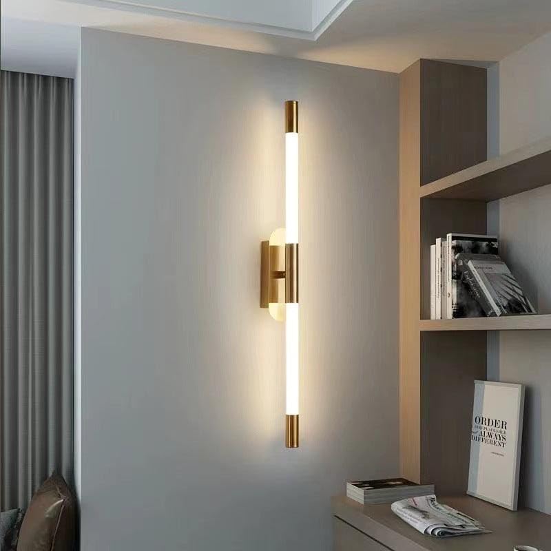 Image of Glowave Modern Golden 600mm Metal LED Long Tube Wall Light - Warm White