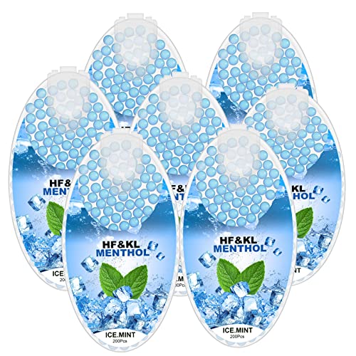 Cigarette Capsules de Glace Menthol,1400pcs Explosion Perles, DIY Cigarette balles filtre,Arôme Menthol Billes Crush Balls Capsules Click Aromatisées écrasées pour cigarette Menthe glacée