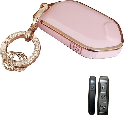 Miniatura 2 de Rilnaewn Funda de TPU suave para llavero Kia para Kia Telluride EV5 2023 2024 (rosa)