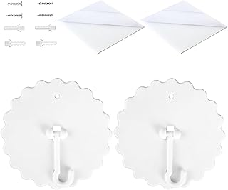 Diffaxy Lot de 2 crochets de plafond autocollants pour moustiquaire avec vis de base, crochets de plafond sans perçage, accessoires de moustiquaire sans clous pour la maison