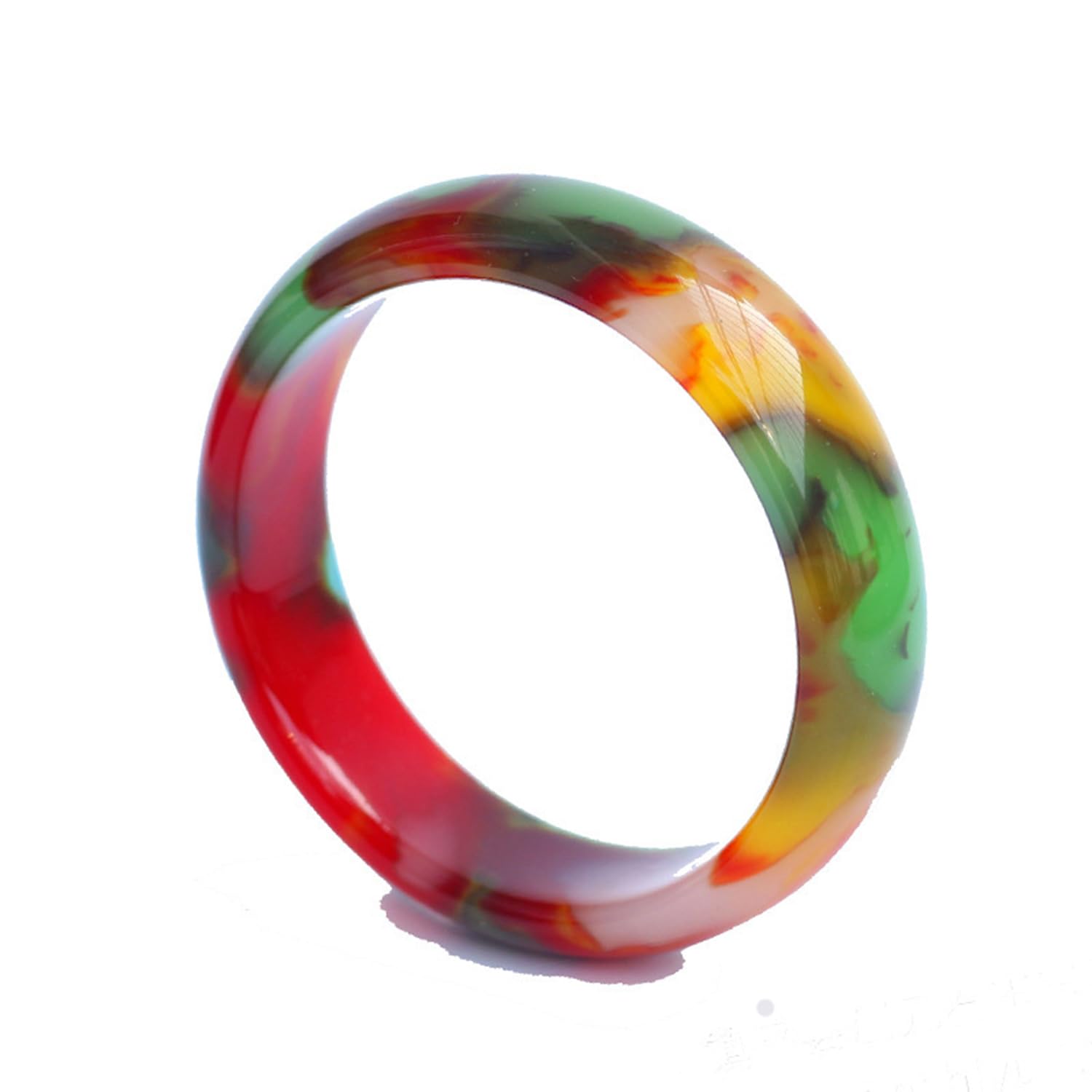 Brazalete de Jade Arcoiris Natural, Pulsera de Sangre de Pollo de Color Rojo Brazalete de Brazalete de Jade Rojo, diámetro Interno de Regalo 54-56 mm