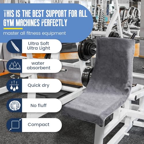 DUNSOO DUNSOO Fitness Handtuch I 120x50cm I Mikrofaser Sporthandtuch mit Reißverschlusstasche für Fitnessstudio und Training I Gym Handtuch (Dunkelgrau) - Detailansicht 2 | TV | Video | Foto