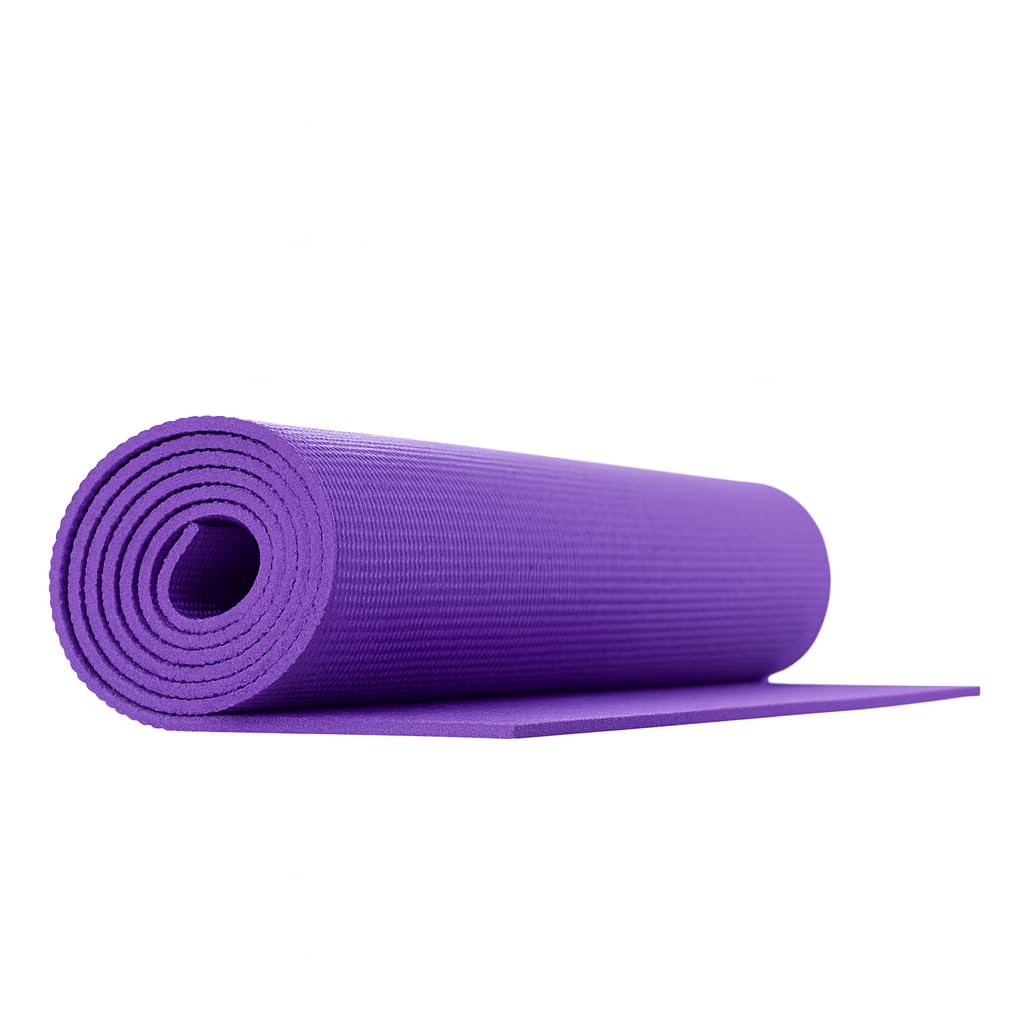 NBR Extra Thick Yoga Mat – Non-Slip Foam Fitness Mat (3-15mm) – Multi-Purpose, Durable, Cushioned Support for Yoga, Pilates & Workouts (Purple, 10mm)