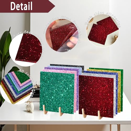 Image of Glitter Acrylic Sheets, Red, 12 inchx8 inch, 2 Pack, 1 /8 inch Thick | 3mm Cast Sparkly Sheets, For Laser Cutting, Engraving, Invitation Blanks, Signs & Festival Decorations
