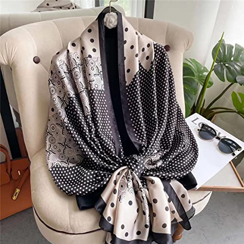 Image of ZDMHSH Fashion Scarves Scarf 100% Silk Feeling Scarf Silk Like Scarves Long Lightweight Sunscreen Shawls for Women