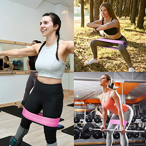 Rantizon Resistance Bands with 3 Different Levels Premium Exercise Loops with Non - Slip Design for Hips & Glutes, Free Carrying Case, Booty Bands for Women and Men, Home Fitness, Yoga, Pilates