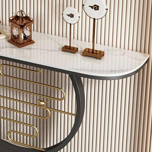 Mesa consola abstracta blanca de 120cm para entrada de casa moderna 6