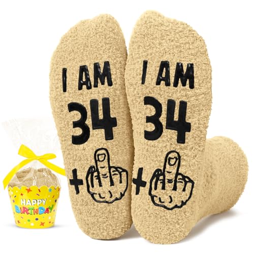 Image of HAPPYPOP Funny Birthday Gifts - 20 25 30 35 40 45 50 55 Year Old Birthday Socks for Him Her