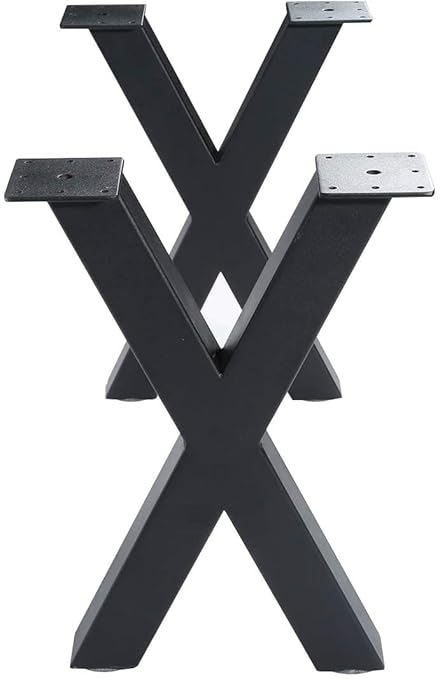 VIDITYA DECOR Table Legs 16 INCHES X Type Metal Bench Legs Set of 2 DIY Dinning Coffee Table Legs