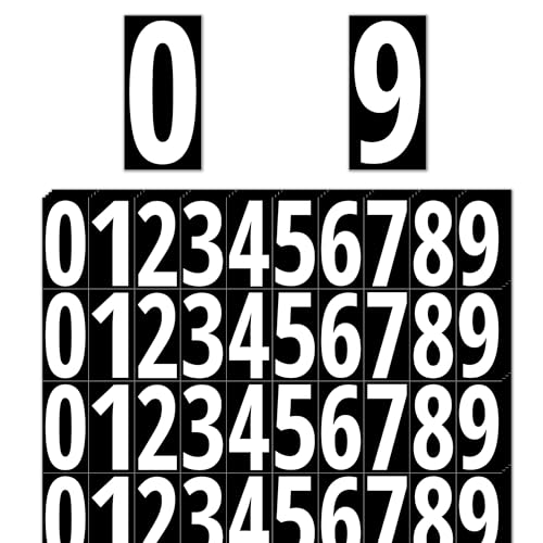 600 Pièces, 50mm - Chiffres Adhesifs, Numero Autocollant Exterieur Vinyle Imperméable - Sticker Chiffres Blancs