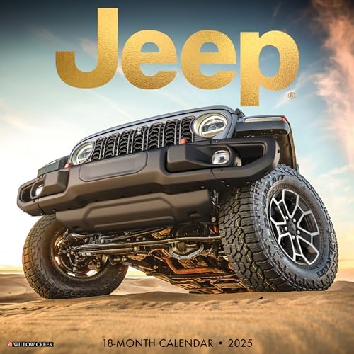 Willow Creek Press 授權 Jeep 2025 掛曆 (12 英吋 x 12 英吋) Jeep 辦公用品
