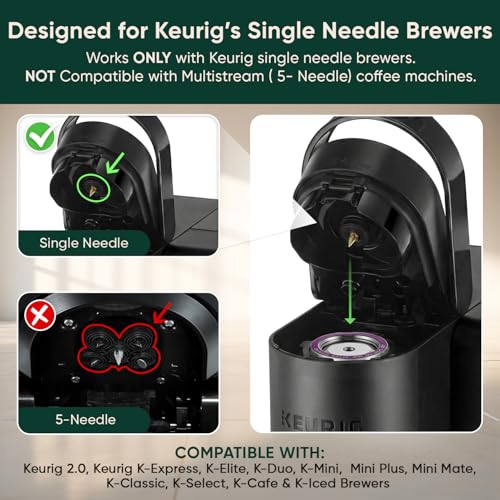 Image of Stainless Steel Reusable K Cups for Keurig 2.0, Keurig Mini, K-Express, K-Classic, K-Elite, K-Compact, K-Mini Mate Single-Serve Coffee Makers by PureHQ - Refillable Metal Coffee Filters - 2 Pack