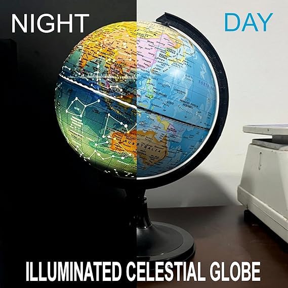Image of Celestial World Globe With Led Light for Home Decor, Office Decor, Gift Item.