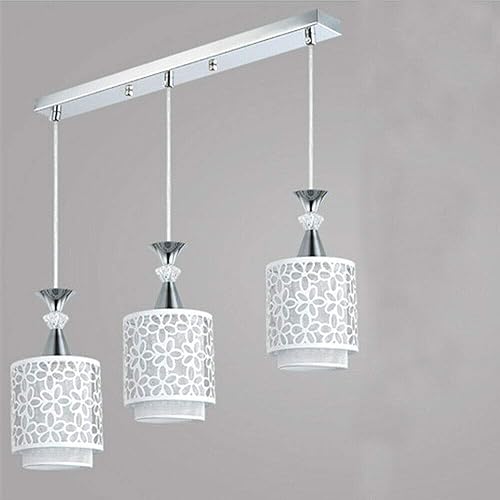 Miniatura 2 de CNCEST 3.9x5.5 in moderna lámpara de techo de 3 cabezas lámpara colgante blanco para cocinacomedor, 32.3-53.8 ft área de irradiación