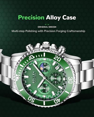 Montre chronographe homme SOLLEN acier analogique classique étanche
