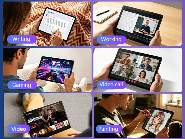 Image of 11 inch Tablet with Keyboard,Android 16 Tablet with Octa Core Processor,32GB+156GB (1TB Expand),1920x1200 IPS HD Touchscreen,8MP+16MP Dual Camera,Widevine L1,8000mAh , WiFi /GPS,Case Included(Blue)-ZZ