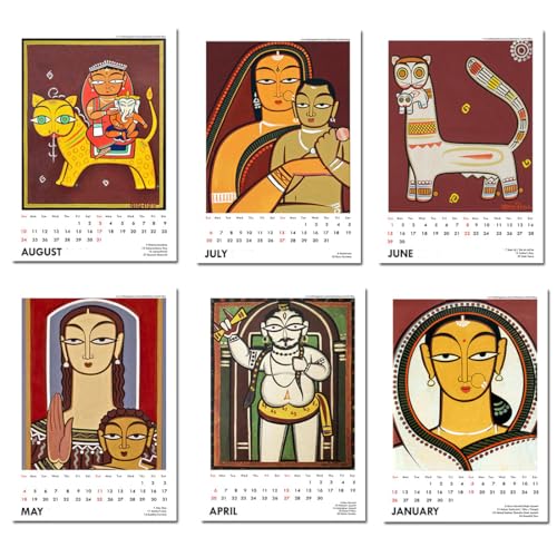 Image of Tallenge - 2026 Wall Calendar - Art By Indian Master - Jamini Roy - 12 x 17 Inches for Home & Office (Paper, Wall Calendar)