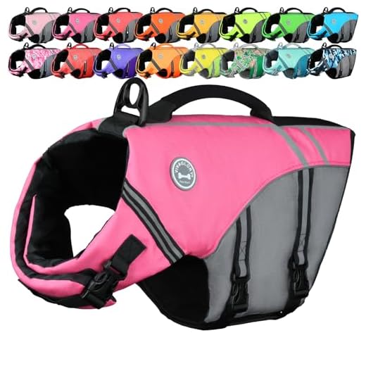 Vivaglory Neuartige Sport Style Ripstop Haustier Hunde-Schwimmweste mit überlegenem Auftrieb und Rettungsgriff