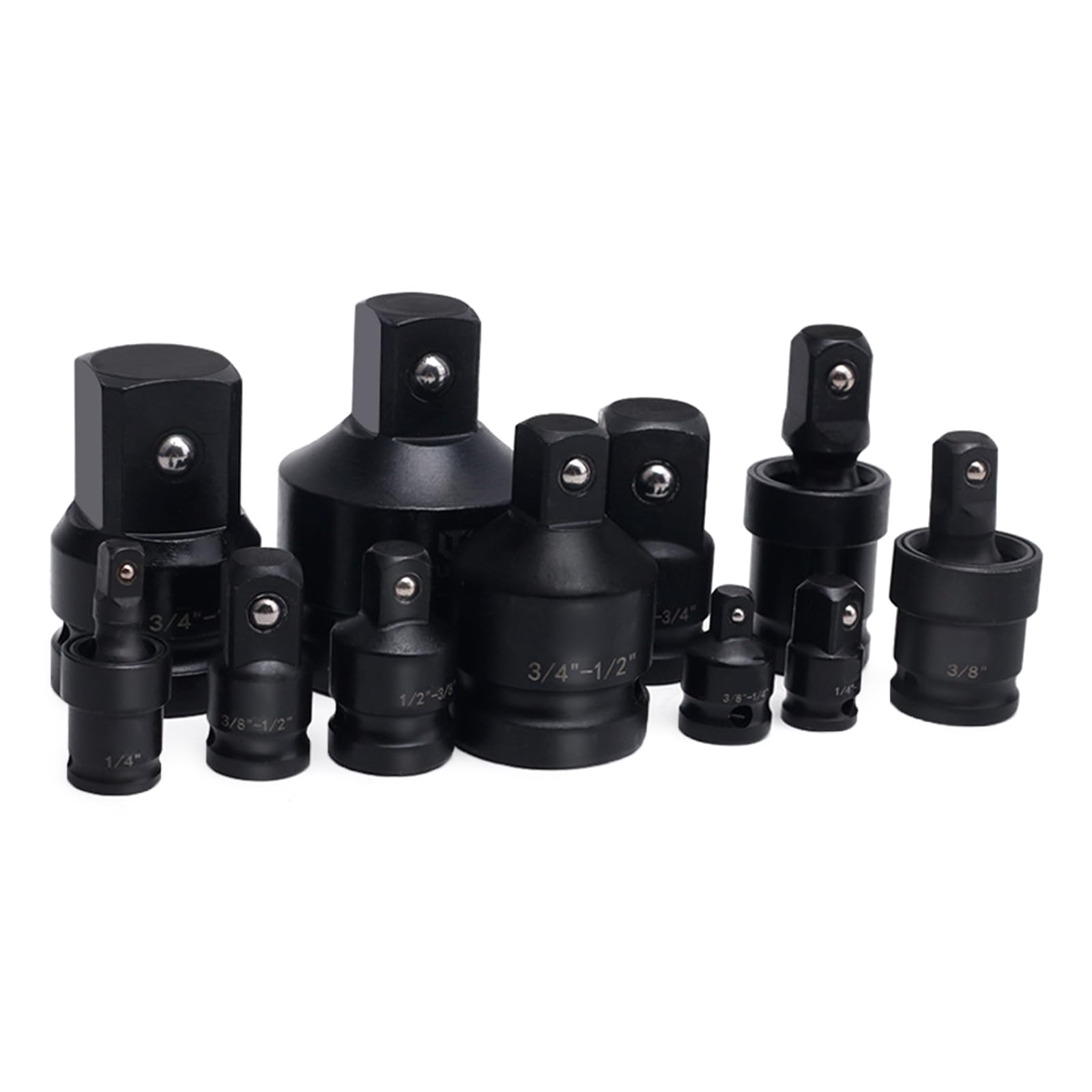 Msioytog Comprehensive 11Pcs Impacts Adapter And Reducer Set For Efficient Tool Compatibility Flexibility Industrial Applications Wrench Converters