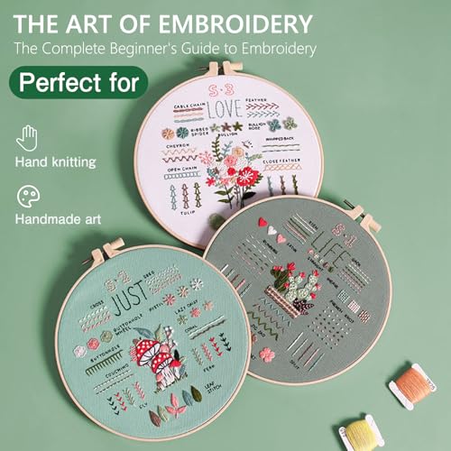 Image of RUIJINGCC 3 Packs Embroidery Kits for Beginners,Cross Stitch Kits for Adults and Beginners,Easy to Learn 36 Different Stitches,Very Meaningful Gift for Kids