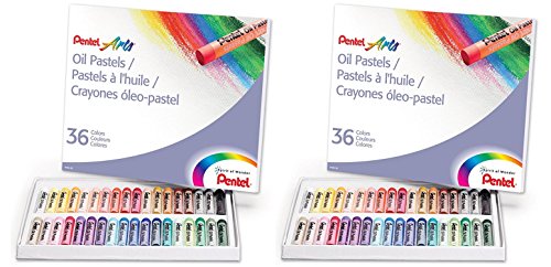 PENTEL PHN36 Oil Pastel Set with Carrying Case,36-Color Set, Assorted, 36/Set (PENPHN36) (2 Pack)