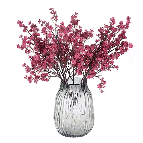 JAKY-Global Babys Breath Gypsophila Artificial Flowers 6 Bundle European Fake Silk Plants Decor Wedding Party Decoration Bouquets Real Touch DIY Home Garden (Dark Red) - Image 3