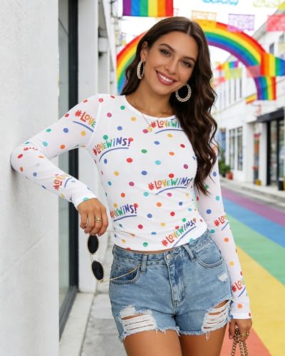 Image of MOUSYA Sheer Tops for Women Mesh Long Sleeve Top See Through Sexy Going Out Tee Summer Crewneck Party Undershirt