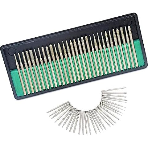 Gasea 30pcs Diamond Burr Drill Bits Set Cover