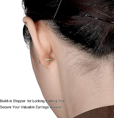 Image of KUMU Jewellery Tools (200 Pcs Approx) Earring Back Stopper (Golden 100 Pairs Approx)